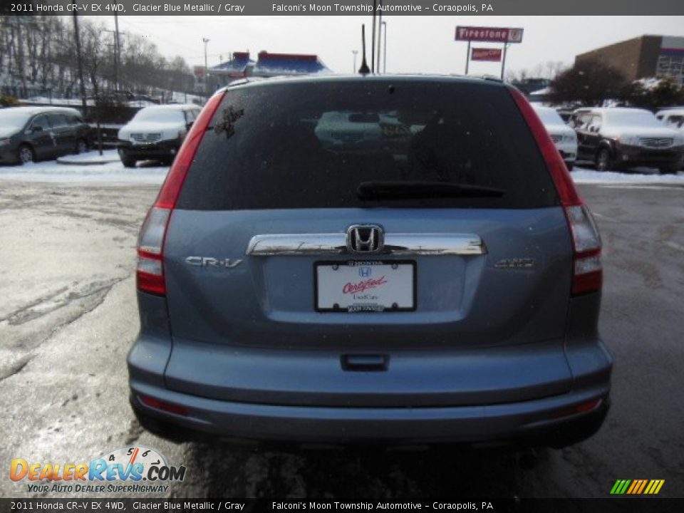 2011 Honda CR-V EX 4WD Glacier Blue Metallic / Gray Photo #6