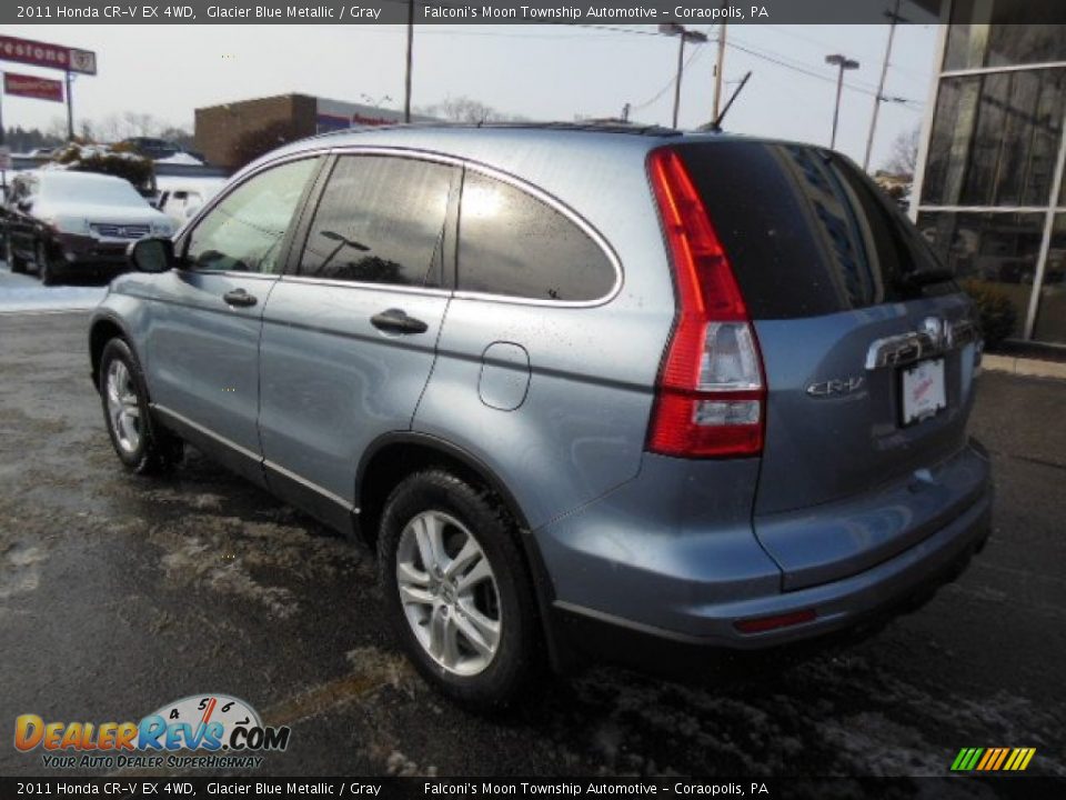 2011 Honda CR-V EX 4WD Glacier Blue Metallic / Gray Photo #7