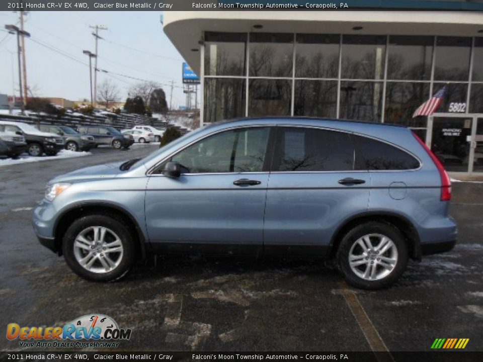 2011 Honda CR-V EX 4WD Glacier Blue Metallic / Gray Photo #8