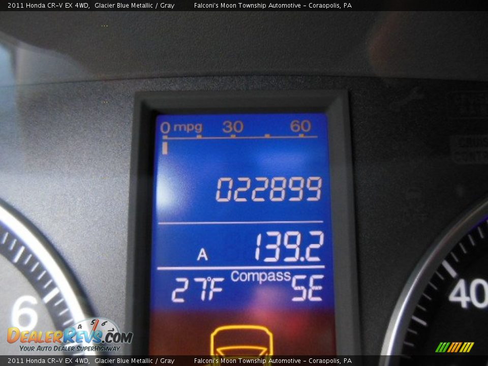 2011 Honda CR-V EX 4WD Glacier Blue Metallic / Gray Photo #24