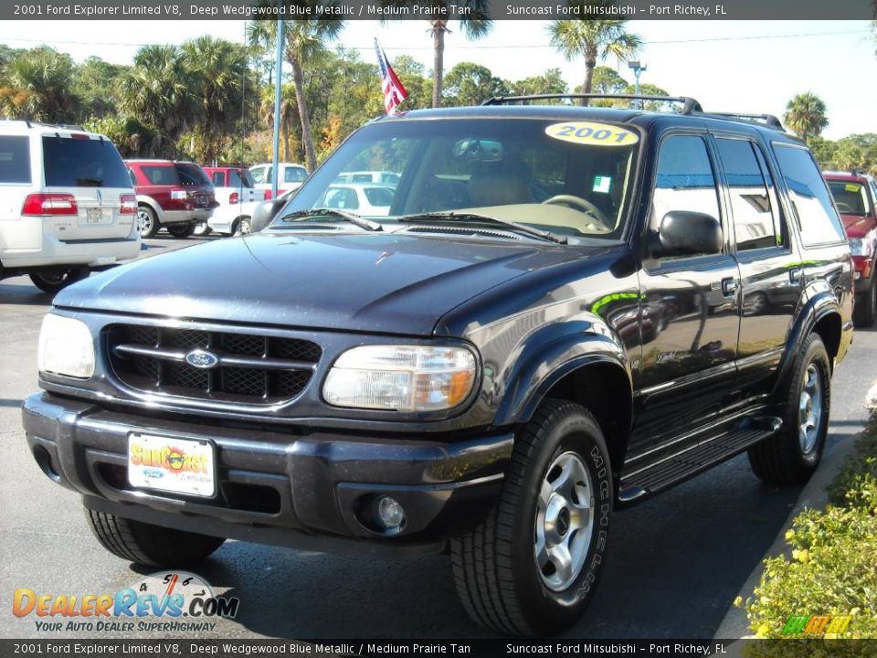 2001 Ford Explorer Limited V8 Deep Wedgewood Blue Metallic / Medium Prairie Tan Photo #7