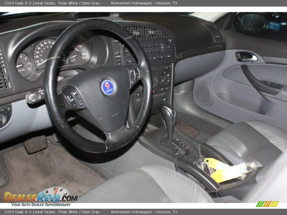 2004 Saab 9-3 Linear Sedan Polar White / Slate Gray Photo #9