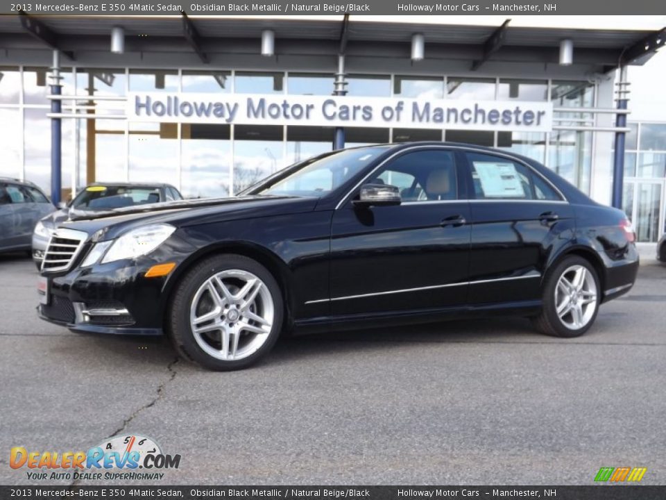 2013 Mercedes-Benz E 350 4Matic Sedan Obsidian Black Metallic / Natural Beige/Black Photo #1