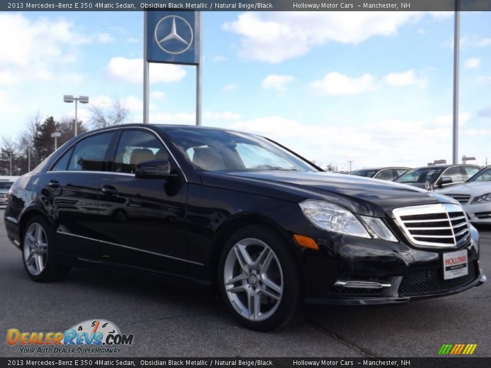 2013 Mercedes-Benz E 350 4Matic Sedan Obsidian Black Metallic / Natural Beige/Black Photo #3