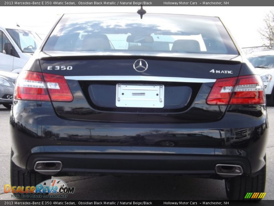 2013 Mercedes-Benz E 350 4Matic Sedan Obsidian Black Metallic / Natural Beige/Black Photo #4