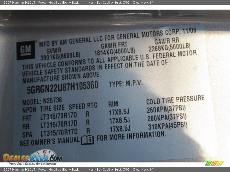 2007 Hummer H2 SUT Pewter Metallic / Ebony Black Photo #27