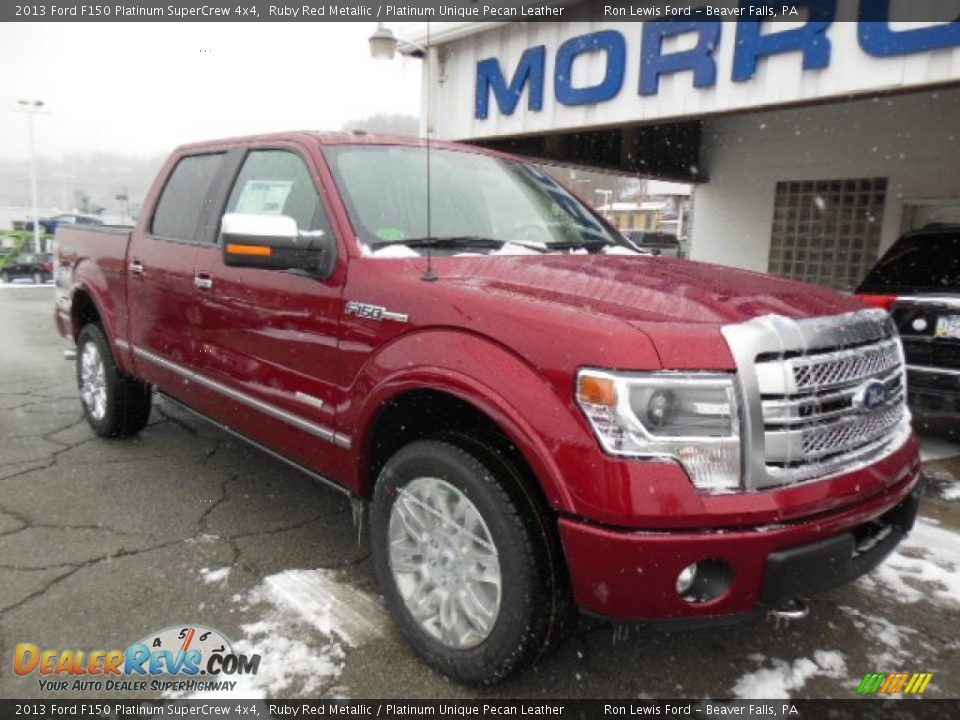 2013 Ford F150 Platinum SuperCrew 4x4 Ruby Red Metallic / Platinum Unique Pecan Leather Photo #2