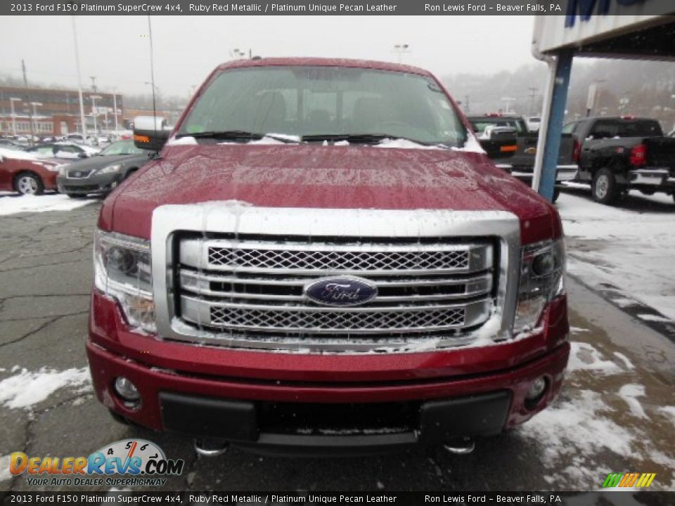 2013 Ford F150 Platinum SuperCrew 4x4 Ruby Red Metallic / Platinum Unique Pecan Leather Photo #3