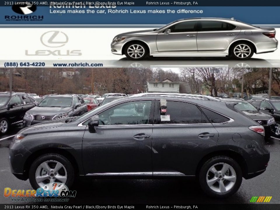 2013 Lexus RX 350 AWD Nebula Gray Pearl / Black/Ebony Birds Eye Maple Photo #1