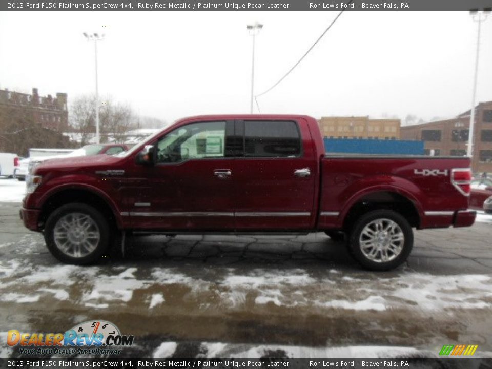 2013 Ford F150 Platinum SuperCrew 4x4 Ruby Red Metallic / Platinum Unique Pecan Leather Photo #5