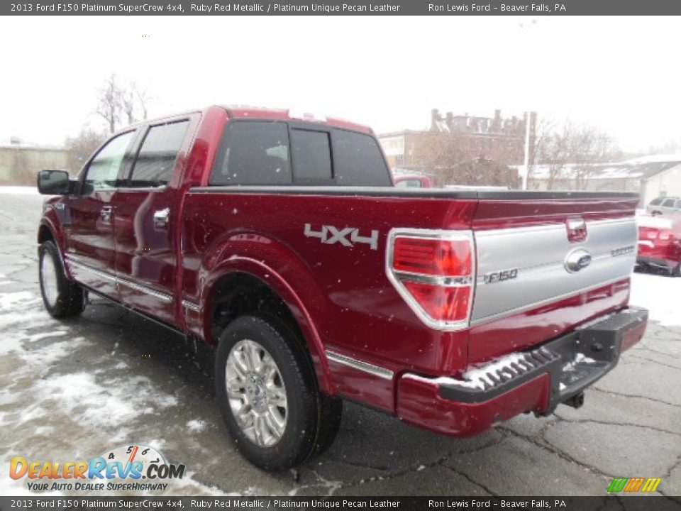 2013 Ford F150 Platinum SuperCrew 4x4 Ruby Red Metallic / Platinum Unique Pecan Leather Photo #6