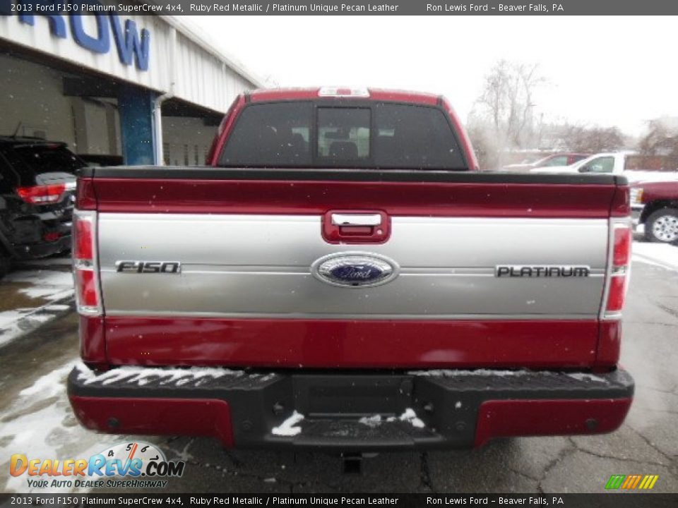 2013 Ford F150 Platinum SuperCrew 4x4 Ruby Red Metallic / Platinum Unique Pecan Leather Photo #7