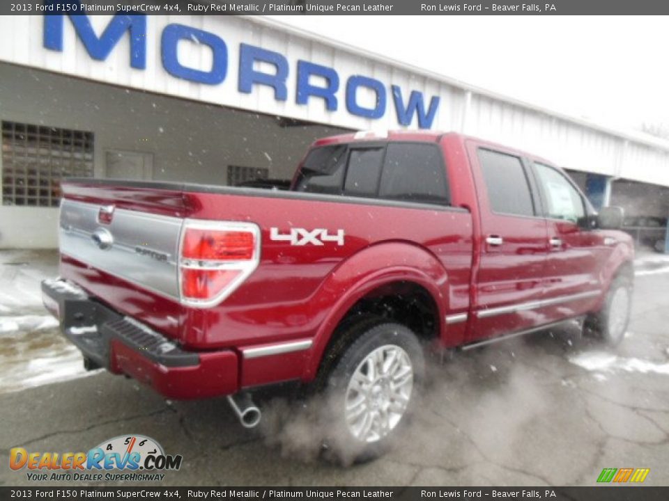 2013 Ford F150 Platinum SuperCrew 4x4 Ruby Red Metallic / Platinum Unique Pecan Leather Photo #8