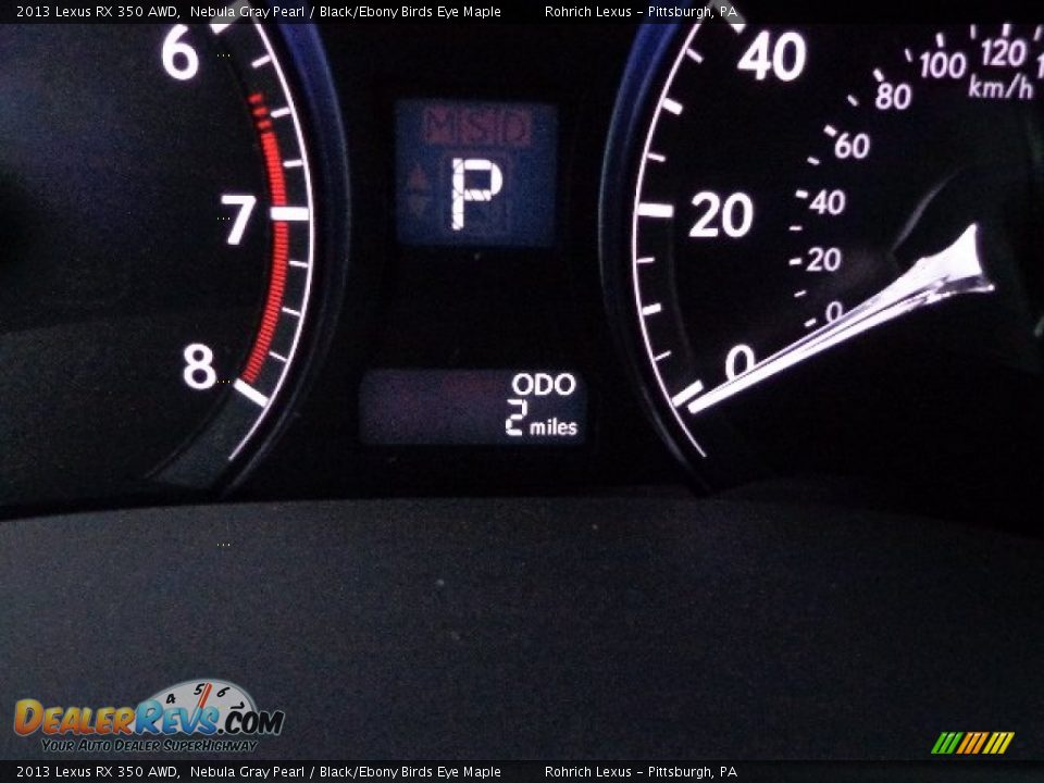 2013 Lexus RX 350 AWD Nebula Gray Pearl / Black/Ebony Birds Eye Maple Photo #19