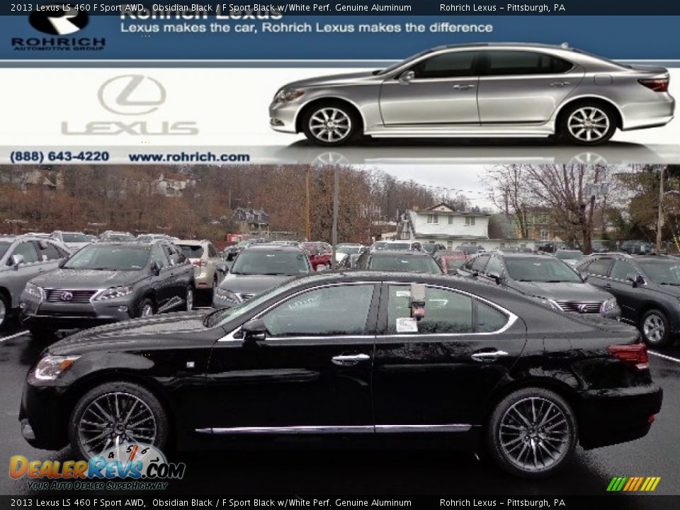 2013 Lexus LS 460 F Sport AWD Obsidian Black / F Sport Black w/White Perf. Genuine Aluminum Photo #1