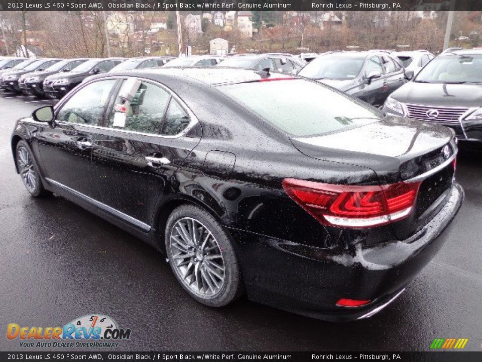 2013 Lexus LS 460 F Sport AWD Obsidian Black / F Sport Black w/White Perf. Genuine Aluminum Photo #2