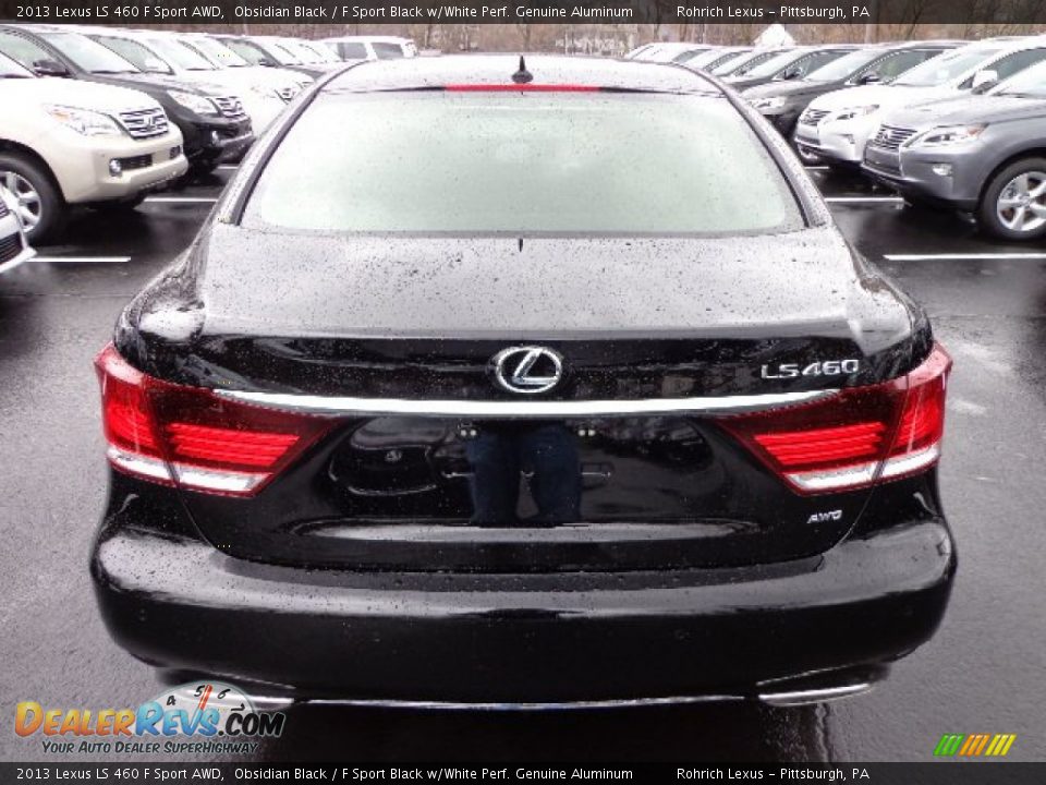 2013 Lexus LS 460 F Sport AWD Obsidian Black / F Sport Black w/White Perf. Genuine Aluminum Photo #3