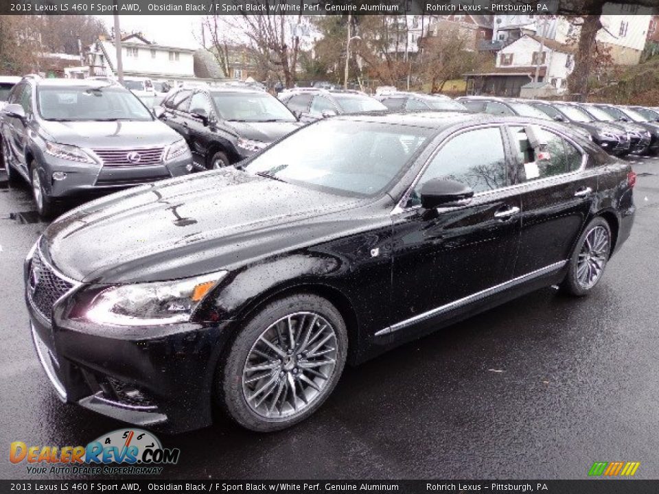 2013 Lexus LS 460 F Sport AWD Obsidian Black / F Sport Black w/White Perf. Genuine Aluminum Photo #8