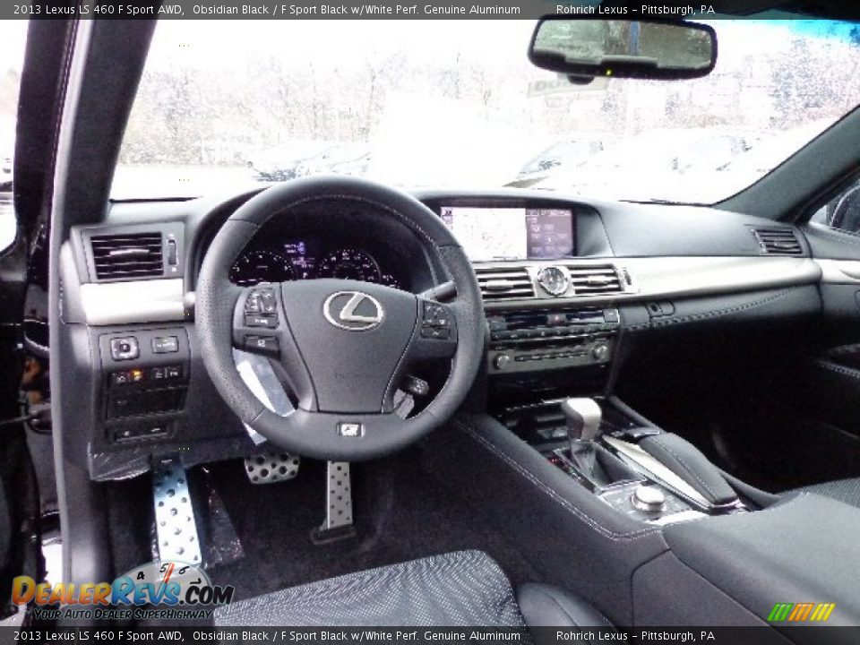 F Sport Black w/White Perf. Genuine Aluminum Interior - 2013 Lexus LS 460 F Sport AWD Photo #12