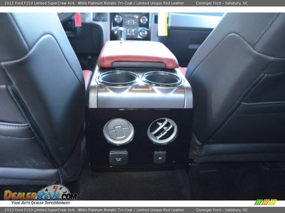 2013 Ford F150 Limited SuperCrew 4x4 White Platinum Metallic Tri-Coat / Limited Unique Red Leather Photo #24