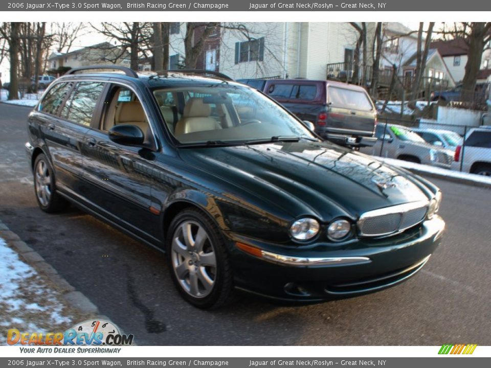 2006 Jaguar X-Type 3.0 Sport Wagon British Racing Green / Champagne Photo #8