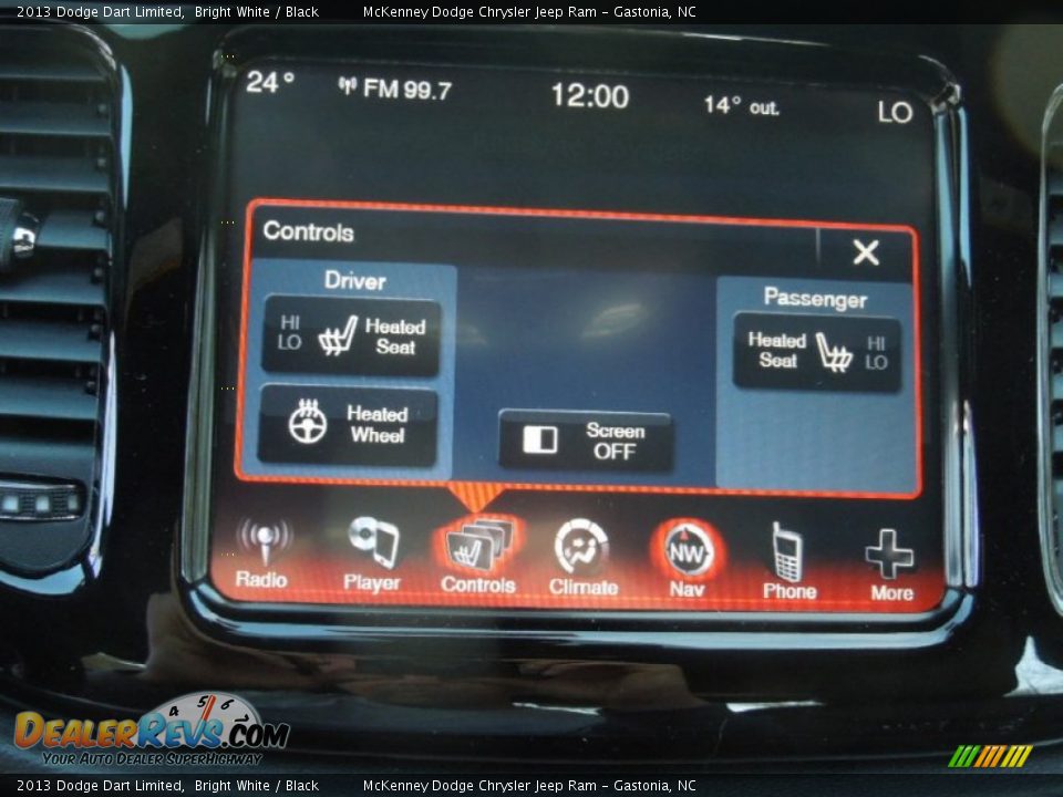 2013 Dodge Dart Limited Bright White / Black Photo #16