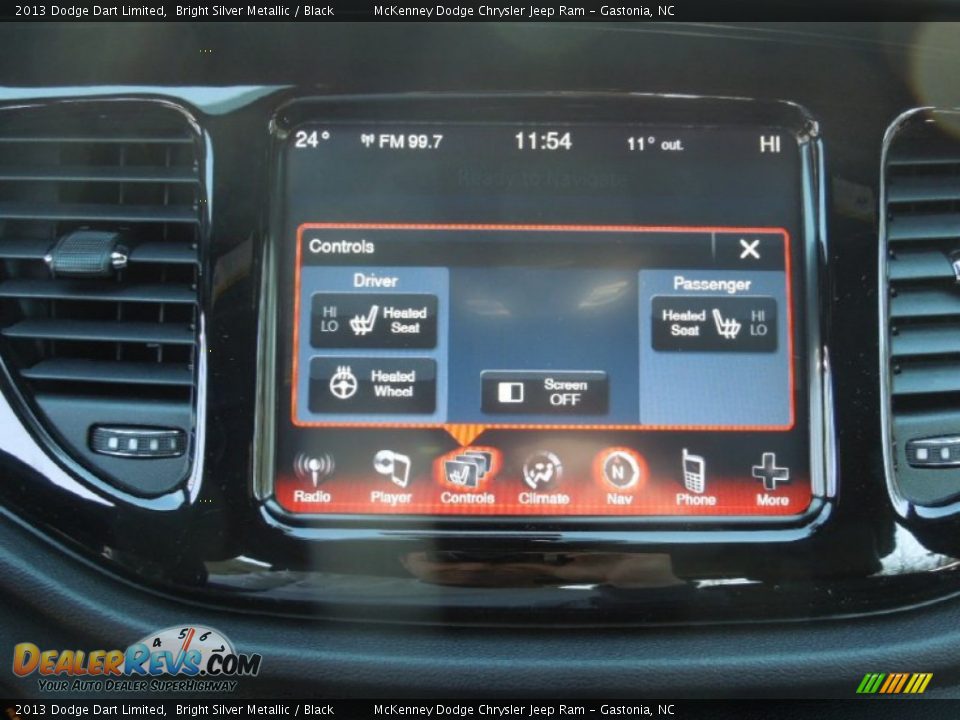 2013 Dodge Dart Limited Bright Silver Metallic / Black Photo #16