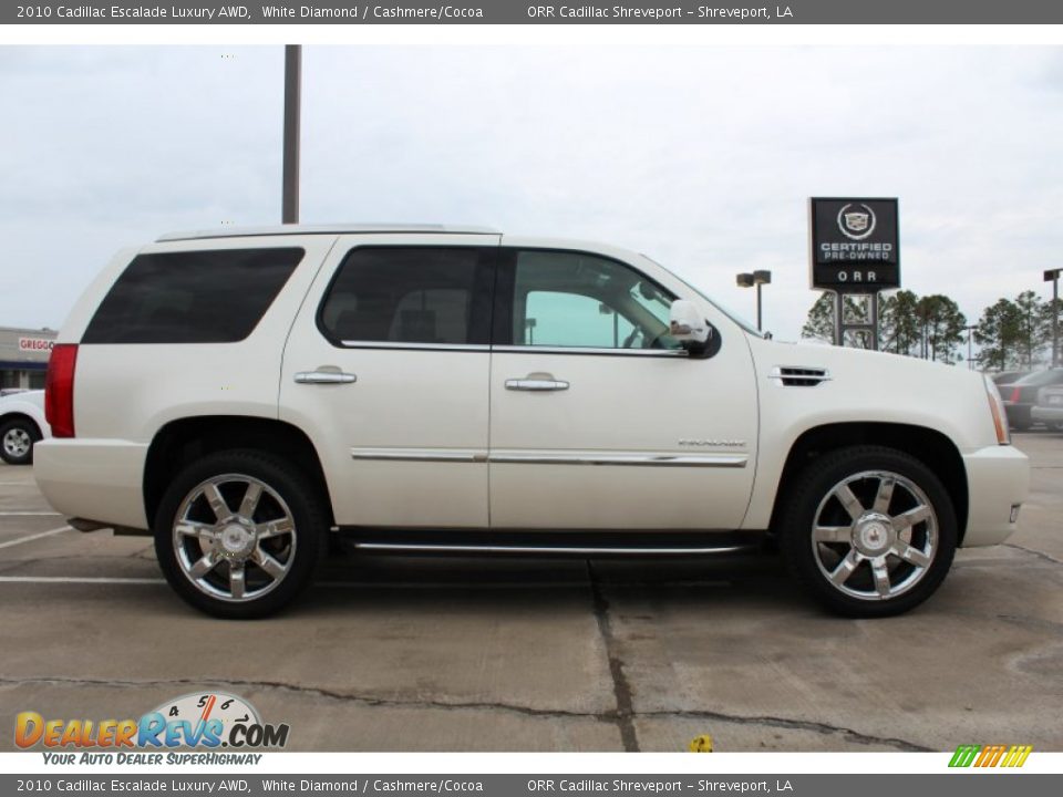 2010 Cadillac Escalade Luxury AWD White Diamond / Cashmere/Cocoa Photo #6