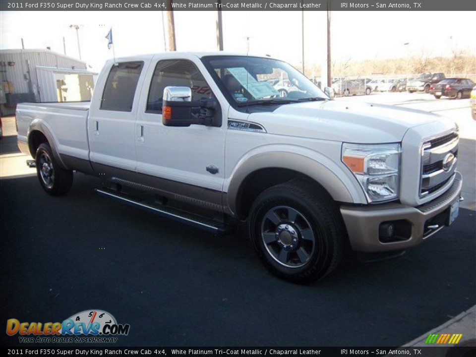 White Platinum Tri-Coat Metallic 2011 Ford F350 Super Duty King Ranch Crew Cab 4x4 Photo #3