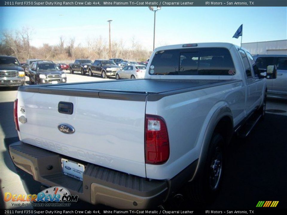 2011 Ford F350 Super Duty King Ranch Crew Cab 4x4 White Platinum Tri-Coat Metallic / Chaparral Leather Photo #11