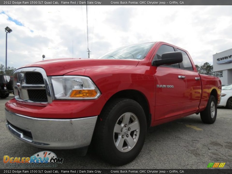 2012 Dodge Ram 1500 SLT Quad Cab Flame Red / Dark Slate Gray Photo #3