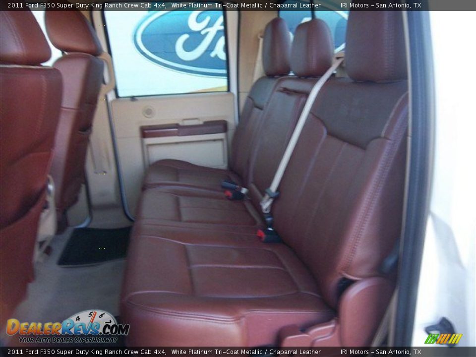 2011 Ford F350 Super Duty King Ranch Crew Cab 4x4 White Platinum Tri-Coat Metallic / Chaparral Leather Photo #26