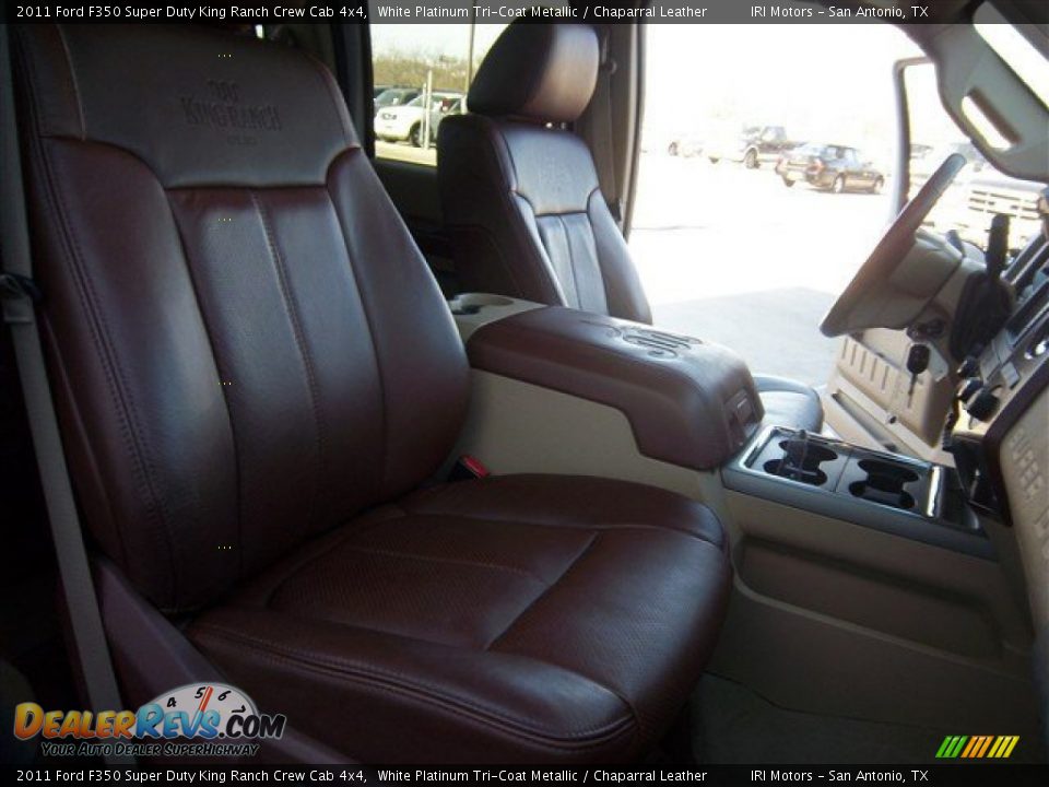 2011 Ford F350 Super Duty King Ranch Crew Cab 4x4 White Platinum Tri-Coat Metallic / Chaparral Leather Photo #30