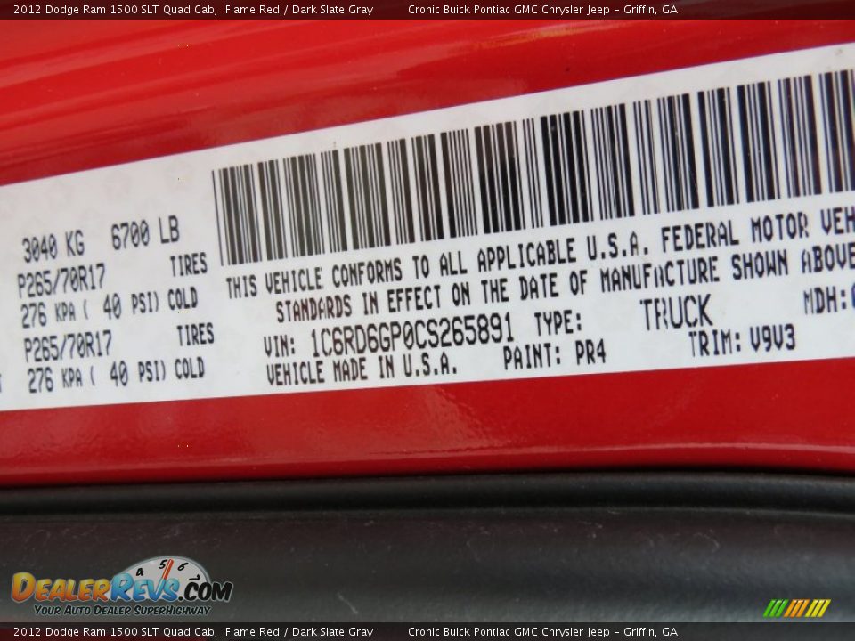 2012 Dodge Ram 1500 SLT Quad Cab Flame Red / Dark Slate Gray Photo #24