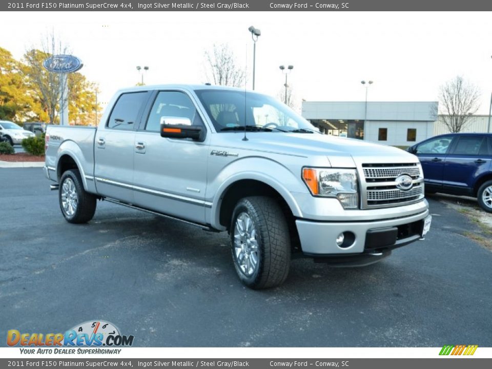 2011 Ford F150 Platinum SuperCrew 4x4 Ingot Silver Metallic / Steel Gray/Black Photo #3