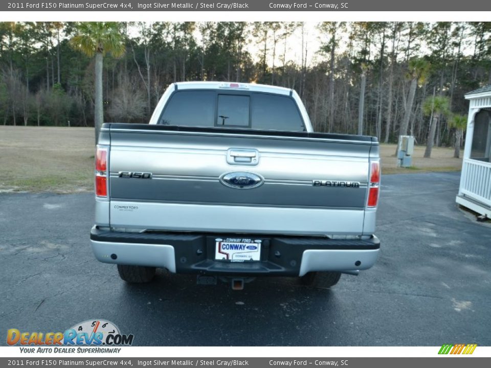 2011 Ford F150 Platinum SuperCrew 4x4 Ingot Silver Metallic / Steel Gray/Black Photo #6