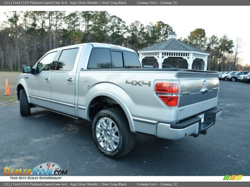 2011 Ford F150 Platinum SuperCrew 4x4 Ingot Silver Metallic / Steel Gray/Black Photo #7