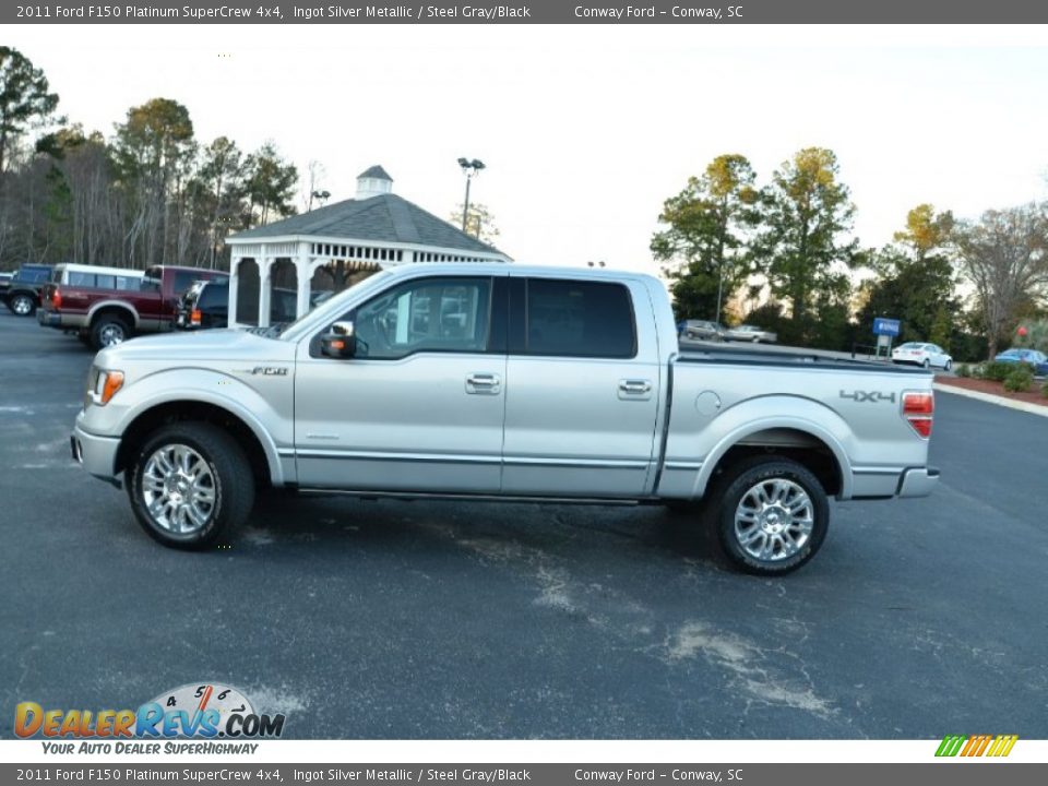 2011 Ford F150 Platinum SuperCrew 4x4 Ingot Silver Metallic / Steel Gray/Black Photo #8