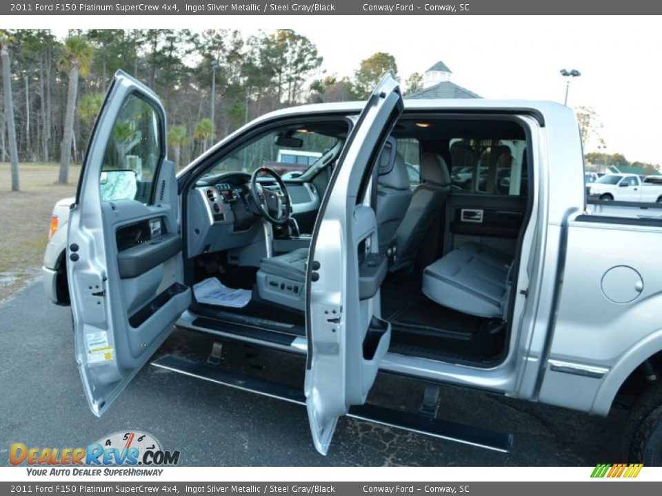 2011 Ford F150 Platinum SuperCrew 4x4 Ingot Silver Metallic / Steel Gray/Black Photo #11