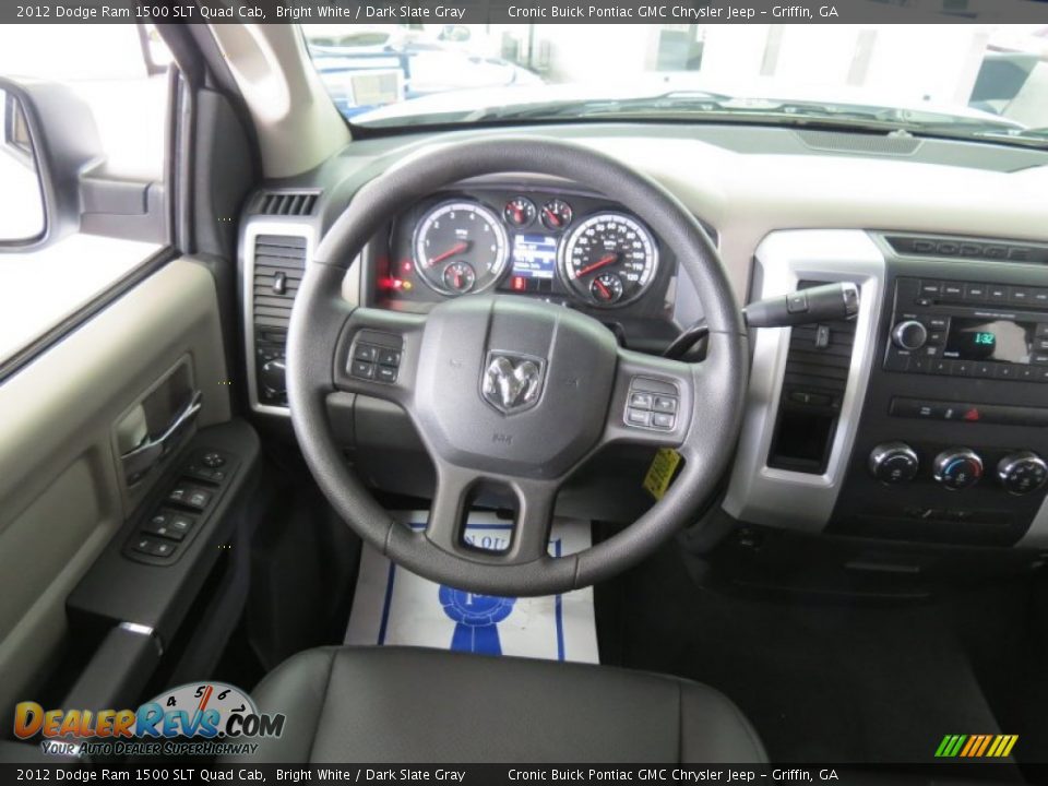 2012 Dodge Ram 1500 SLT Quad Cab Bright White / Dark Slate Gray Photo #18