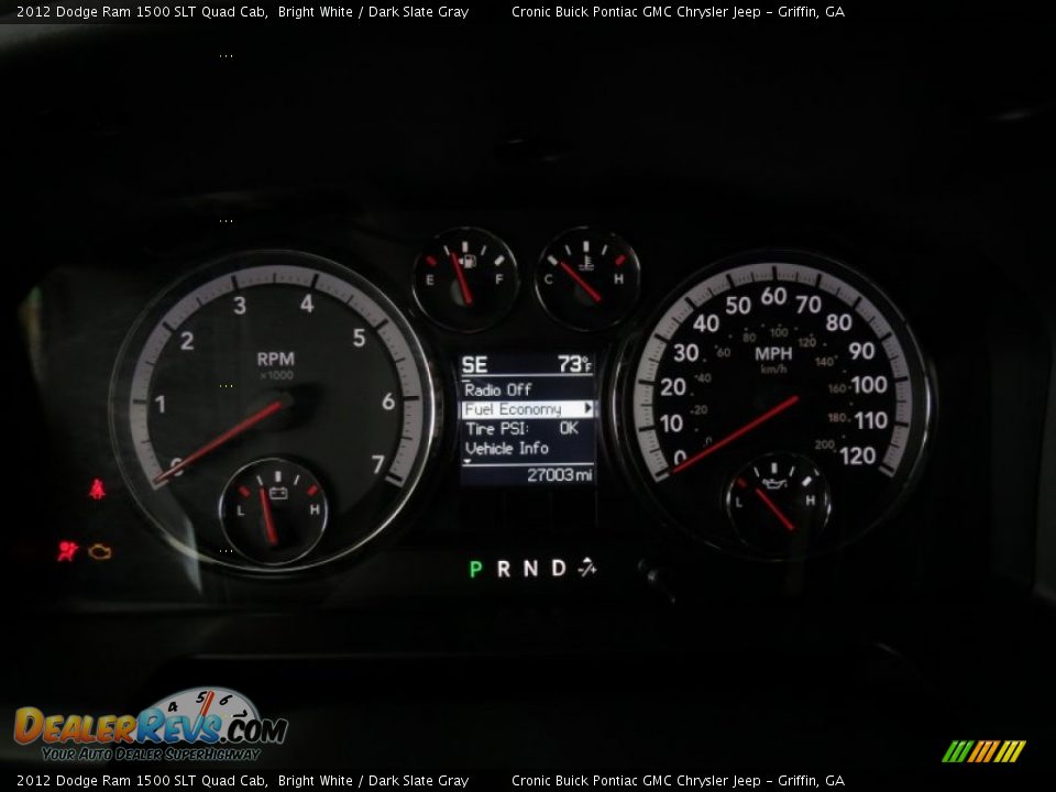2012 Dodge Ram 1500 SLT Quad Cab Bright White / Dark Slate Gray Photo #19