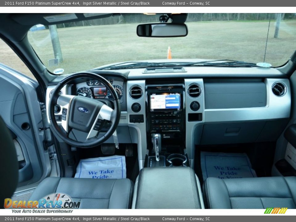 2011 Ford F150 Platinum SuperCrew 4x4 Ingot Silver Metallic / Steel Gray/Black Photo #14