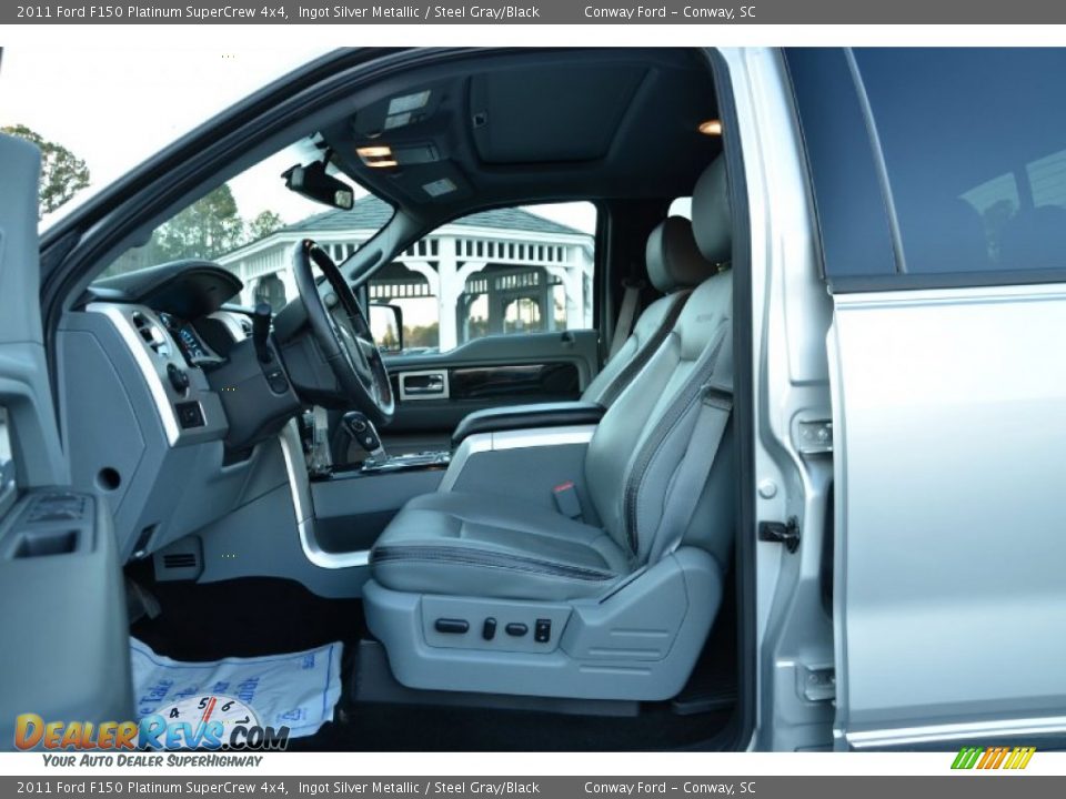 2011 Ford F150 Platinum SuperCrew 4x4 Ingot Silver Metallic / Steel Gray/Black Photo #17