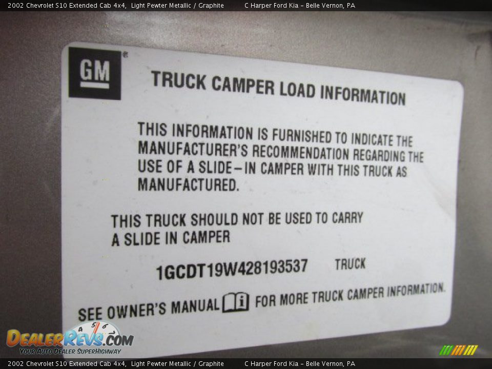 2002 Chevrolet S10 Extended Cab 4x4 Light Pewter Metallic / Graphite Photo #18