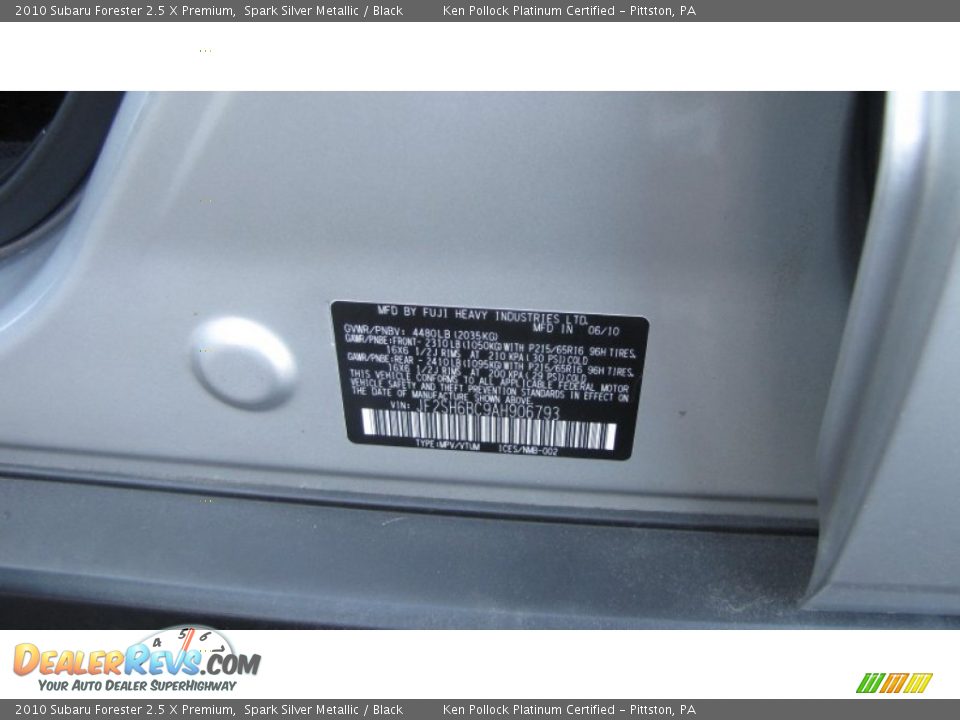 2010 Subaru Forester 2.5 X Premium Spark Silver Metallic / Black Photo #32