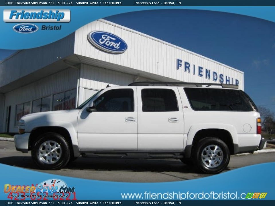 2006 Chevrolet Suburban Z71 1500 4x4 Summit White / Tan/Neutral Photo #1