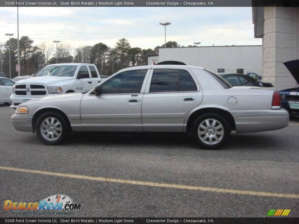 2008 Ford Crown Victoria LX Silver Birch Metallic / Medium Light Stone Photo #3