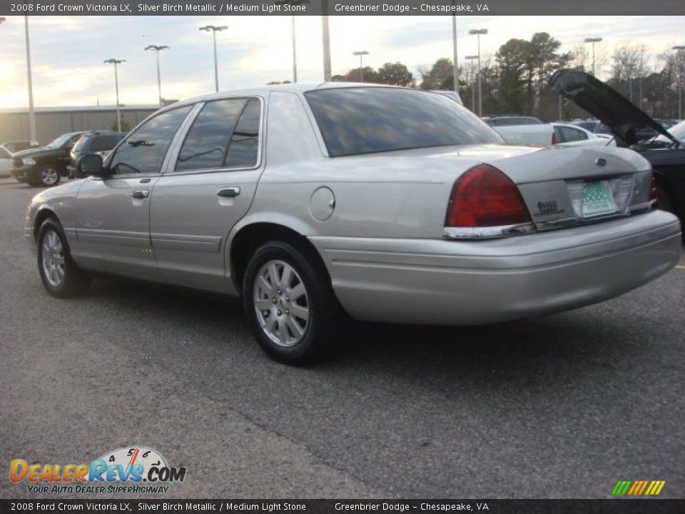 2008 Ford Crown Victoria LX Silver Birch Metallic / Medium Light Stone Photo #4