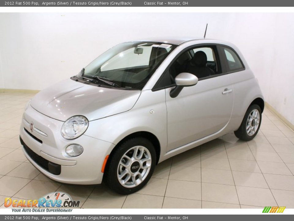 2012 Fiat 500 Pop Argento (Silver) / Tessuto Grigio/Nero (Grey/Black) Photo #5