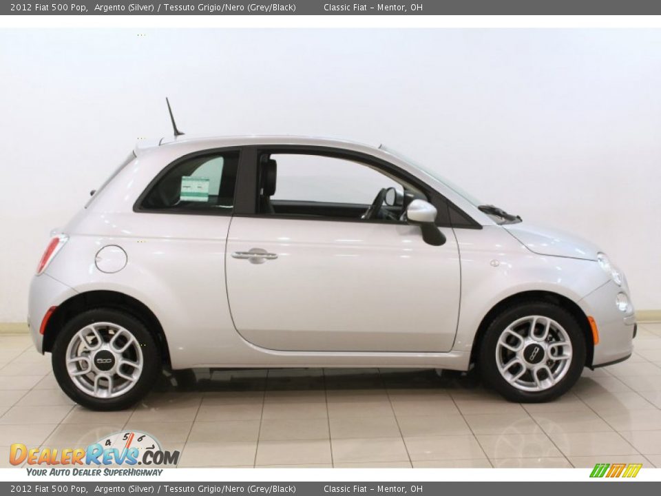 2012 Fiat 500 Pop Argento (Silver) / Tessuto Grigio/Nero (Grey/Black) Photo #12